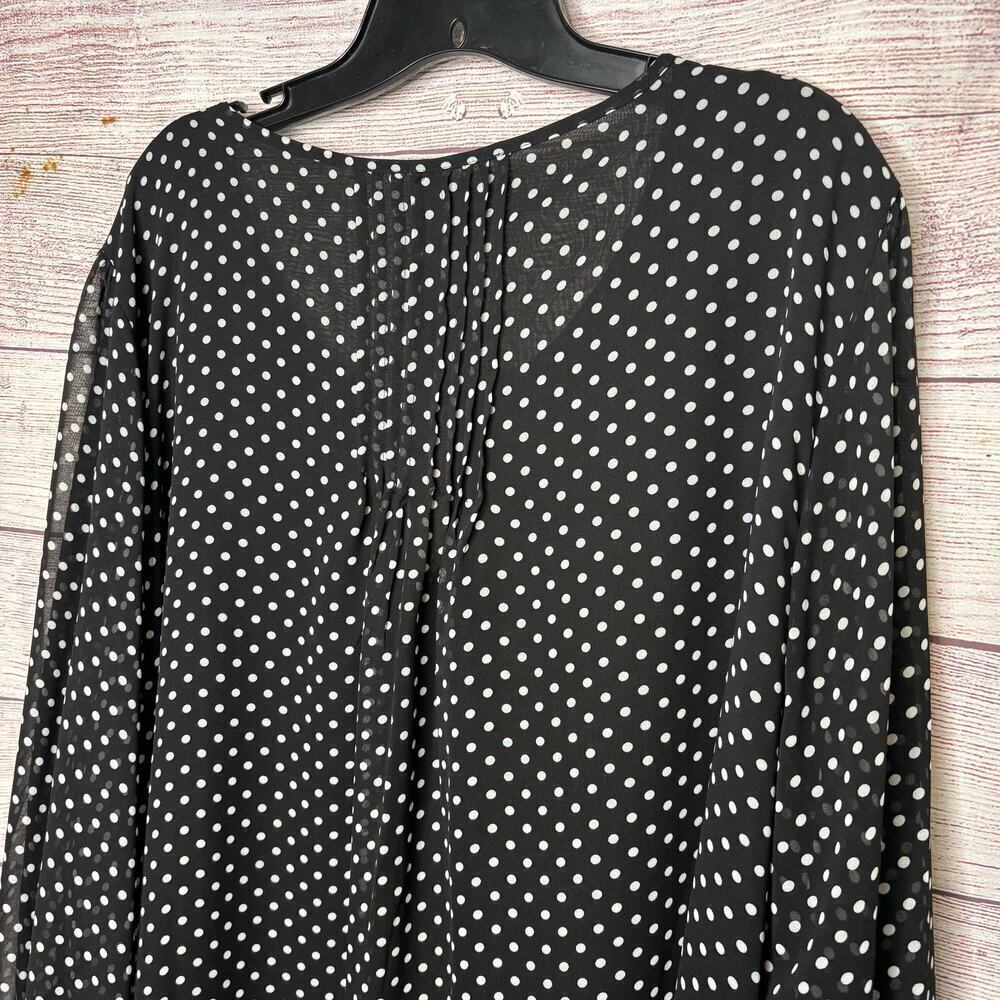 Tommy Hilfiger Plus Printed Pintucked Classic Polka Dot Georgette Top Size 4X - Picture 11 of 11